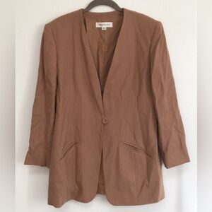 Anne Klein Tan Lightweight 100% Pure Wool Blazer Size 8​​